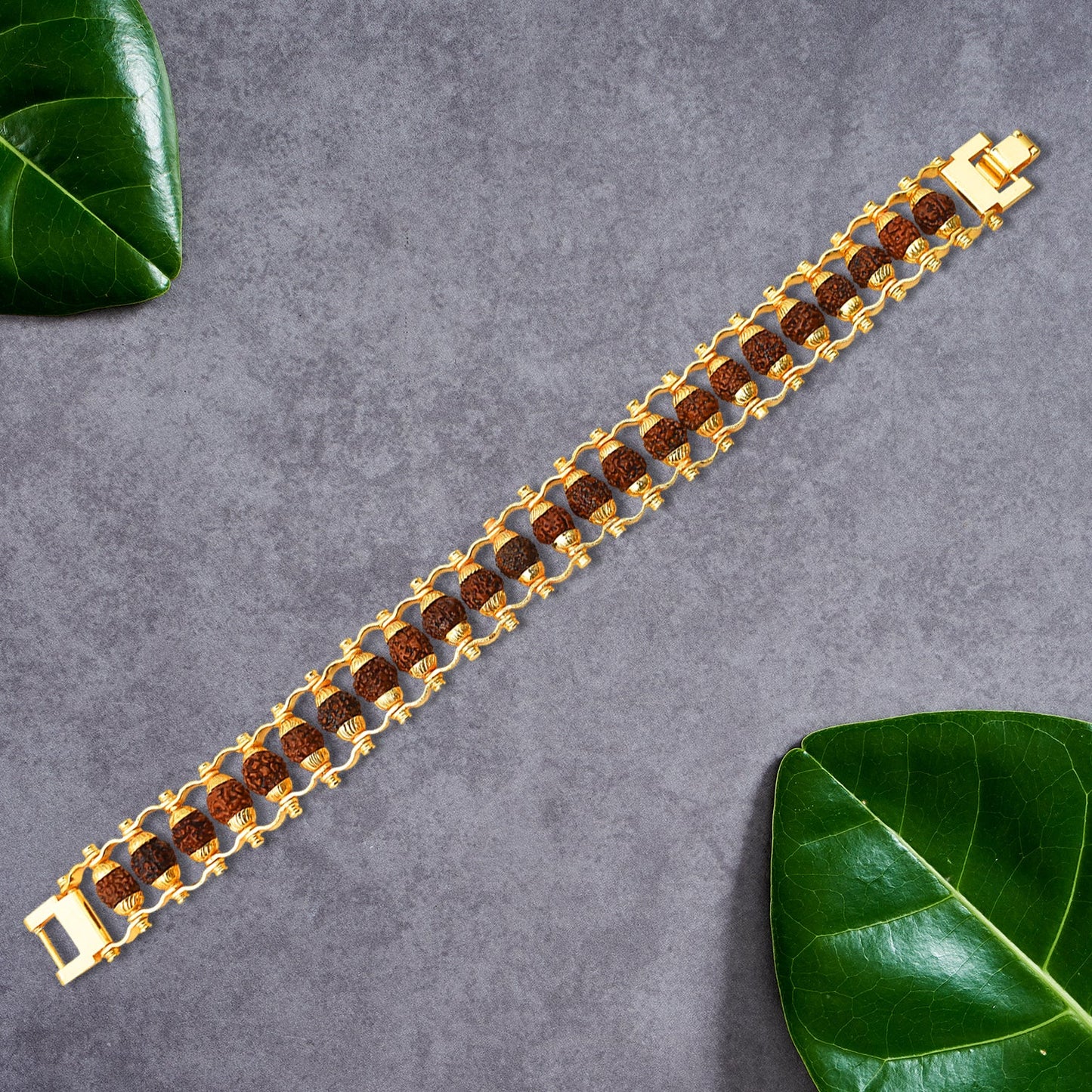 Artificial Golden Modern Rudraksha Bracelet (1 Pc)
