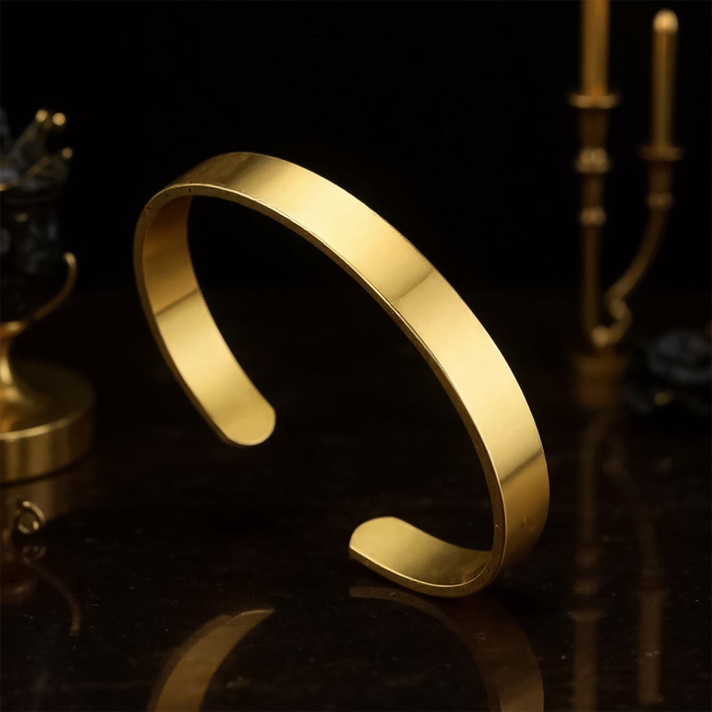 Elegant Artificial Gold Finish Open Cuff Bracelet Kada (1 Pc)