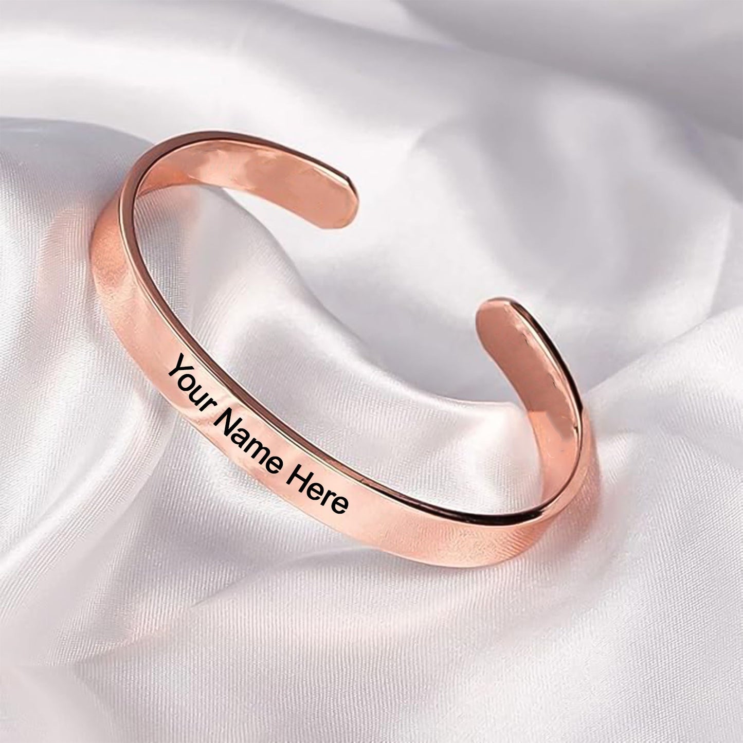 Customized / Personalized Stylish Kada Bracelet (1 Pc / Rose Artificial Gold Copper)