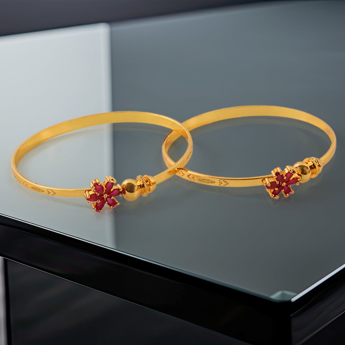 Fashion Latest Traditional Design Artificial Gold Plated Adjustable Bracelet Bangles for Women