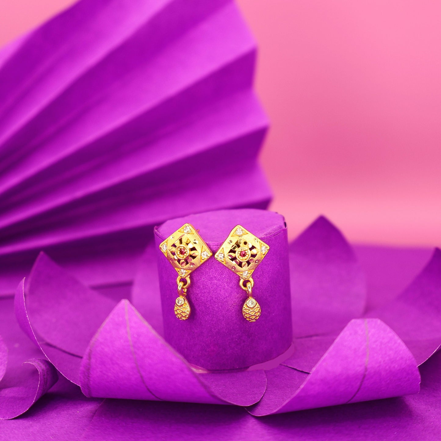 Artificial Gold AD Drop Earrings for women and girls
