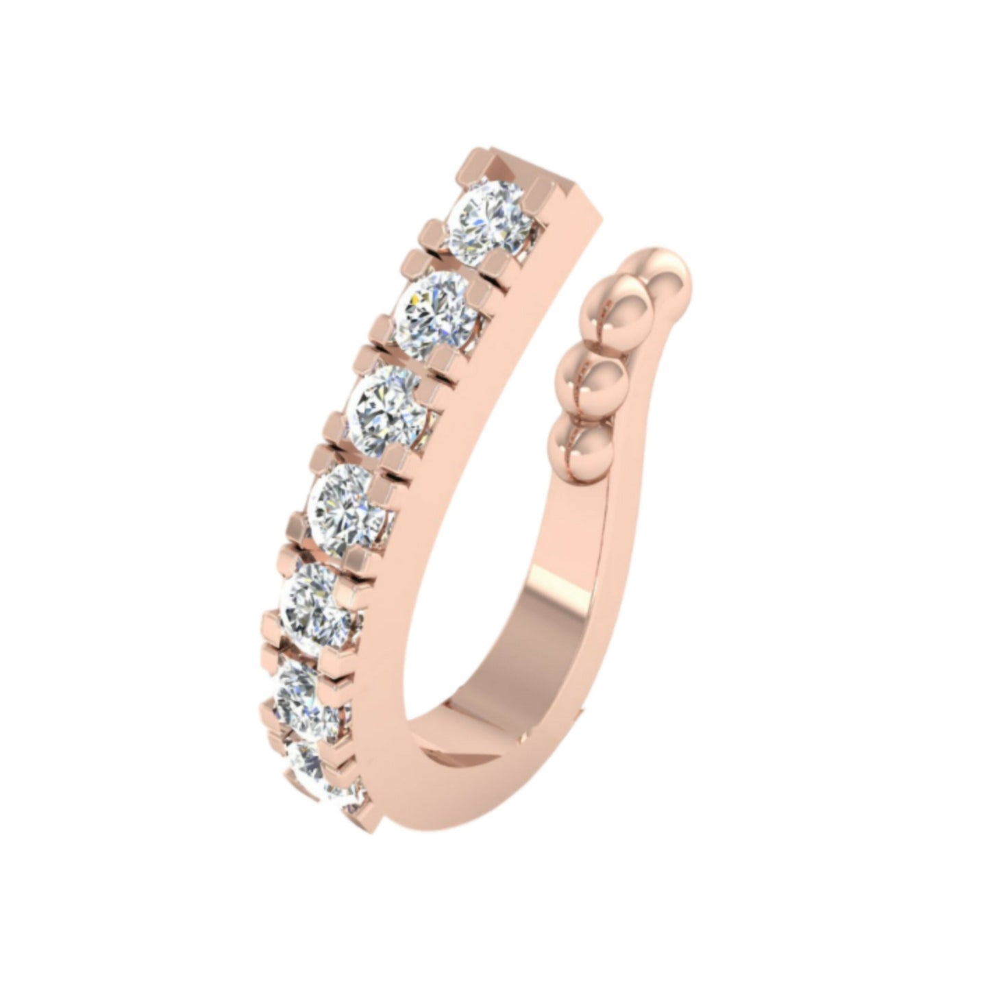 Diamond-Studded Rose Artificial Gold Plated Nose Ring/Nath