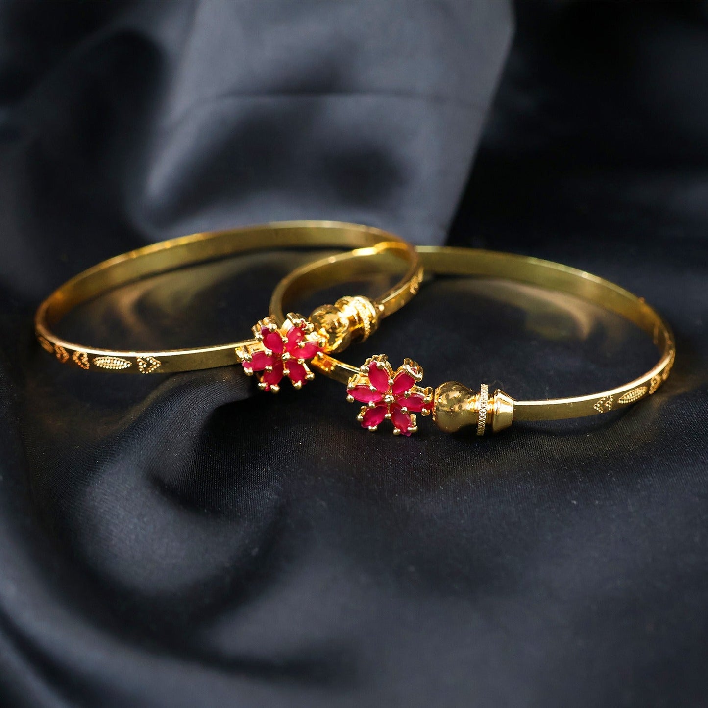 Fashion Latest Traditional Design Artificial Gold Plated Adjustable Bracelet Bangles for Women