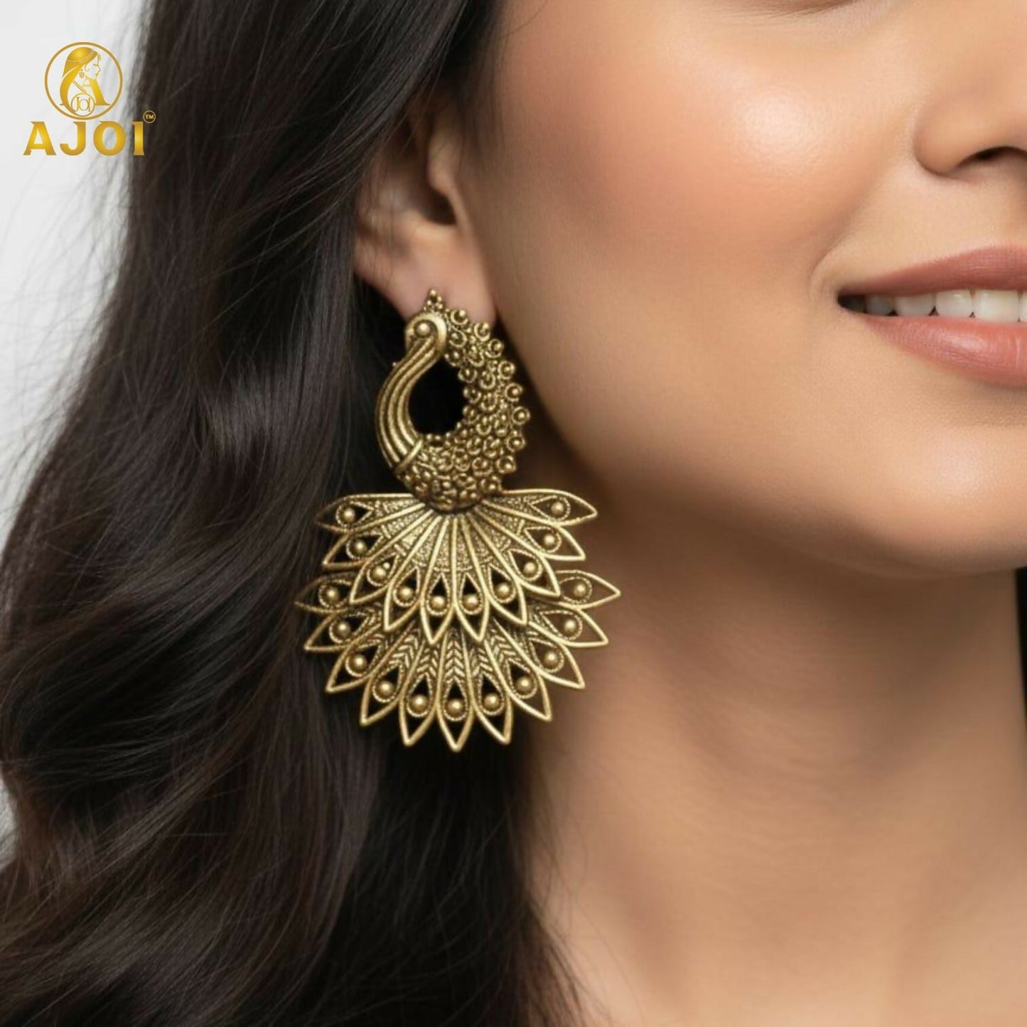 Royal Peacock Antique Artificial Gold Earrings Combo – 2 Pairs