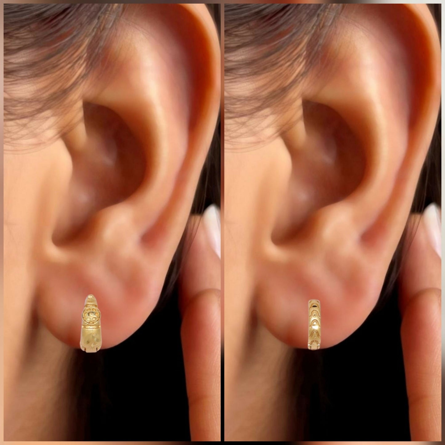 Artificial Gold AD Hoop Earrings for women and girls Combo Pack of 2