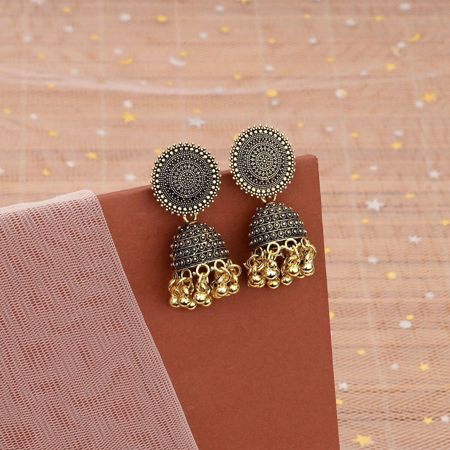 Traditional Artificial Gold Finish Jhumka Earrings