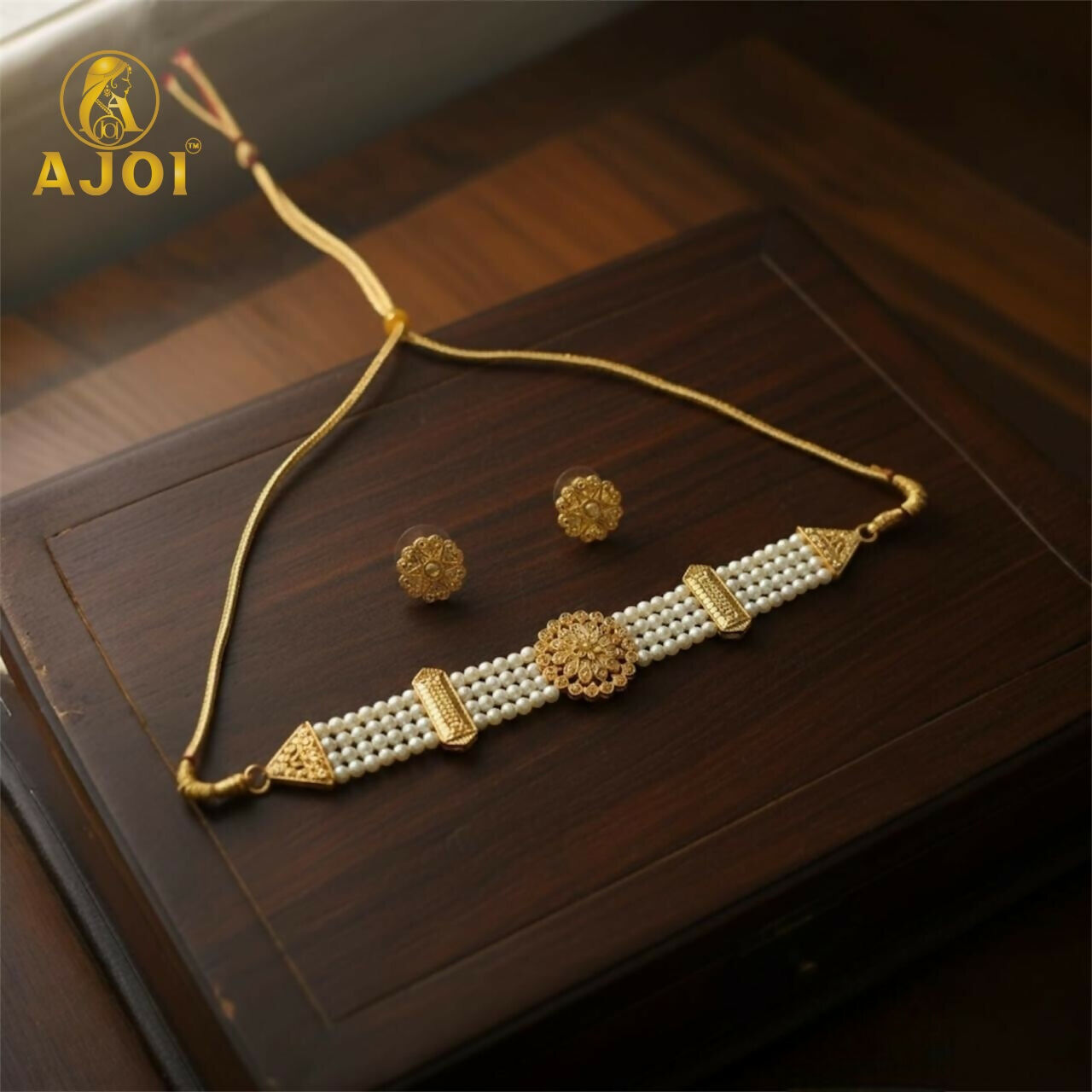 Premium Artificial Gold-Plated Pearl Chick Set | Traditional Bridal Jewellery Set