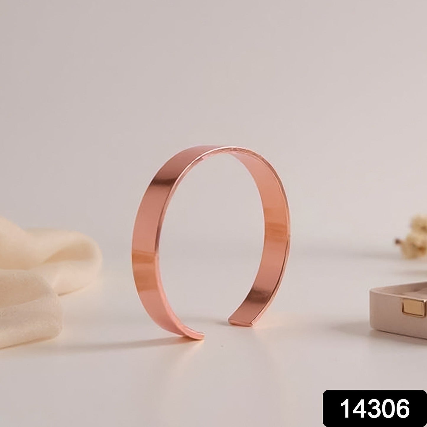 Elegant Rose Artificial Gold-Plated Open Cuff Bracelet Kada (1 Pc)