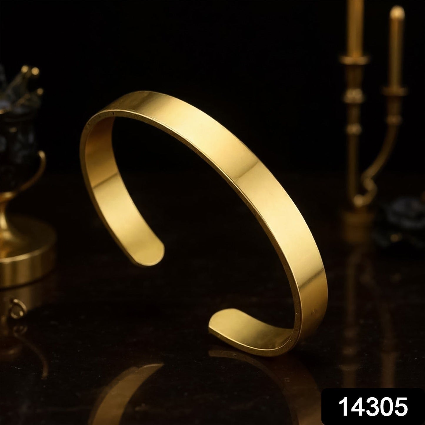 Elegant Artificial Gold Finish Open Cuff Bracelet Kada (1 Pc)