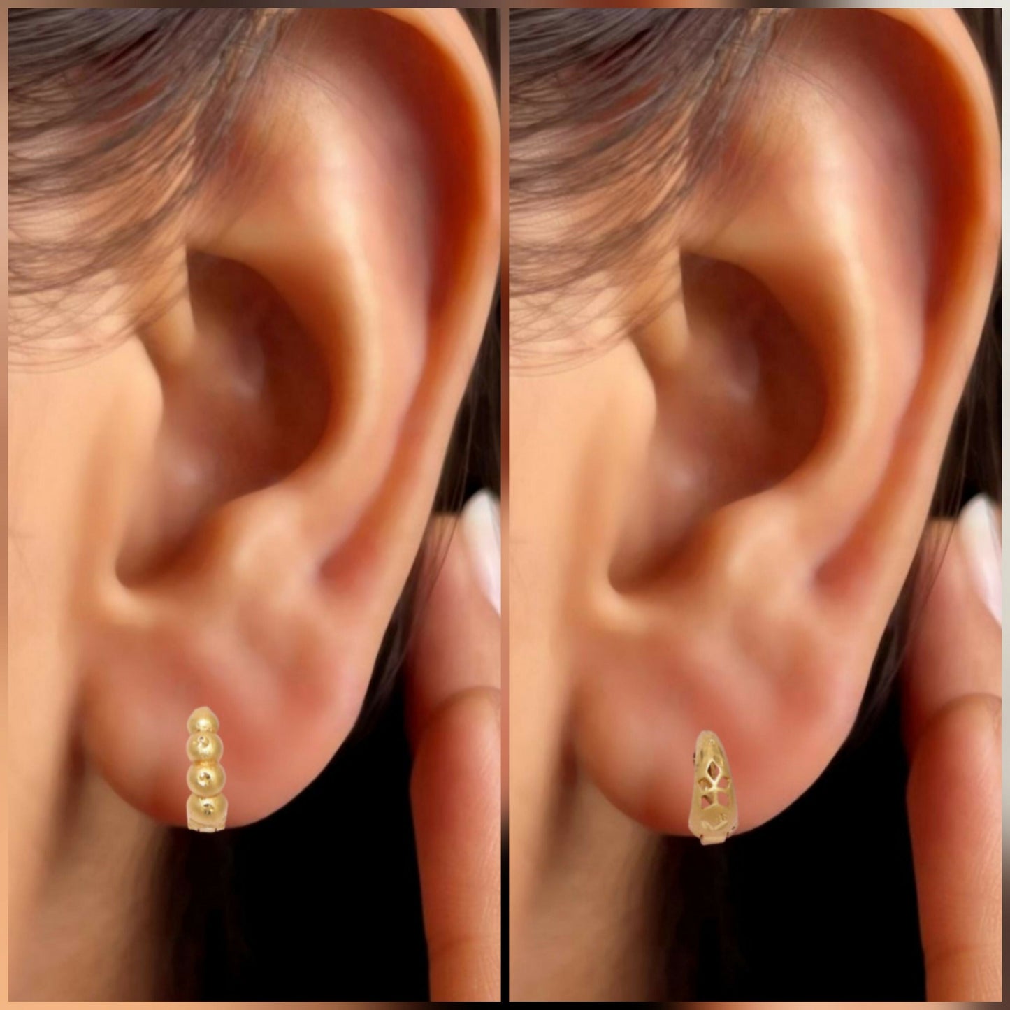 Artificial Gold Plated kan ki bali Earring Bali Hoop for women and girls Combo Pack of 2