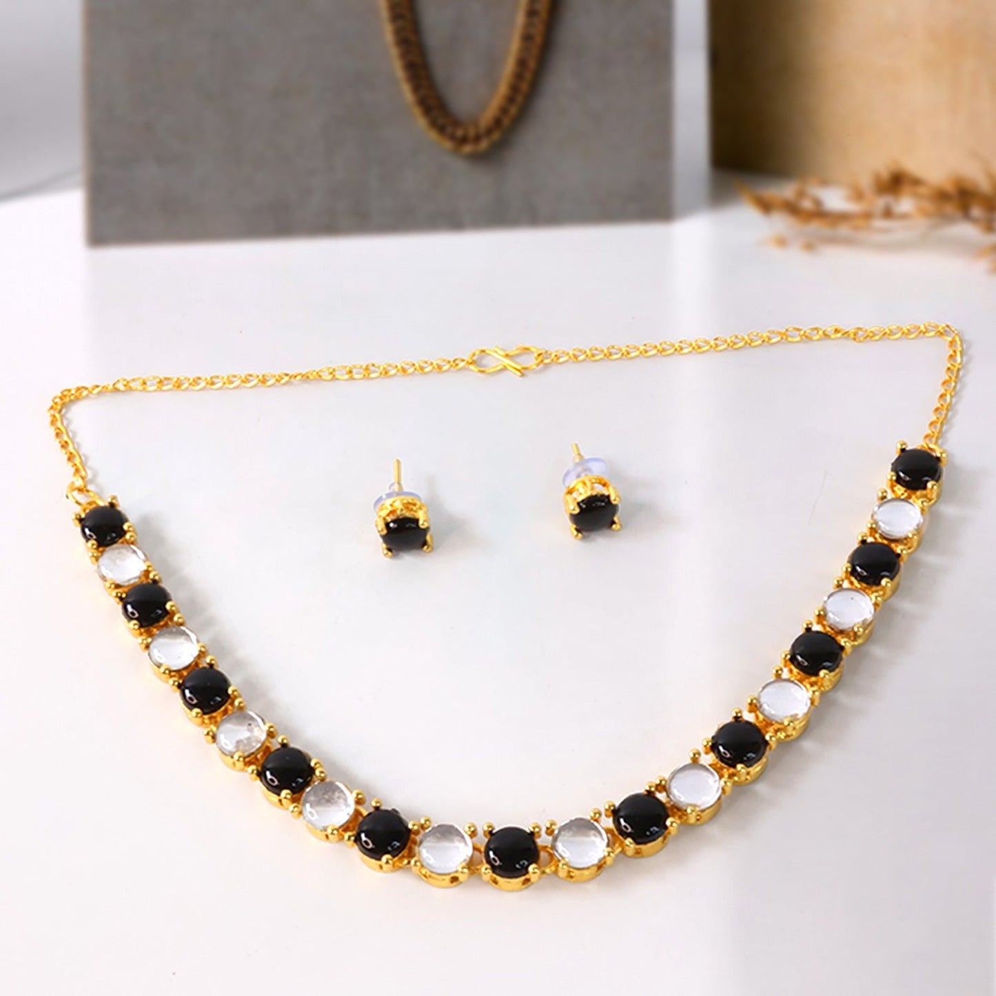 Stylish Fancy Party Wear Jewellery Artificial Gold Plated Jewellery Set for Women