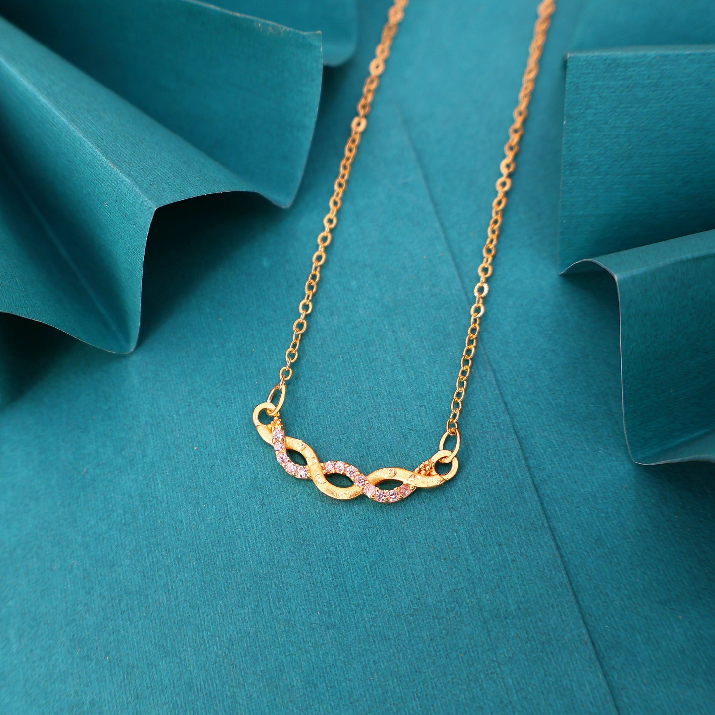 Infinity Knot Artificial Gold Necklace with AD For women and girls