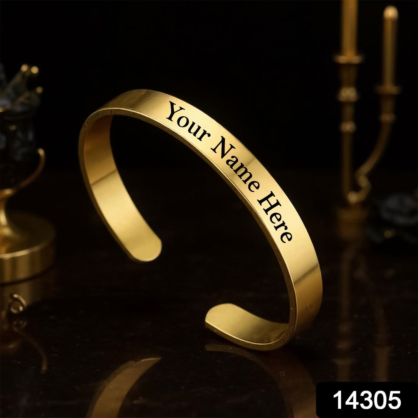 Customized / Personalized Stylish Kada Bracelets (1 Pc / Artificial Golden)