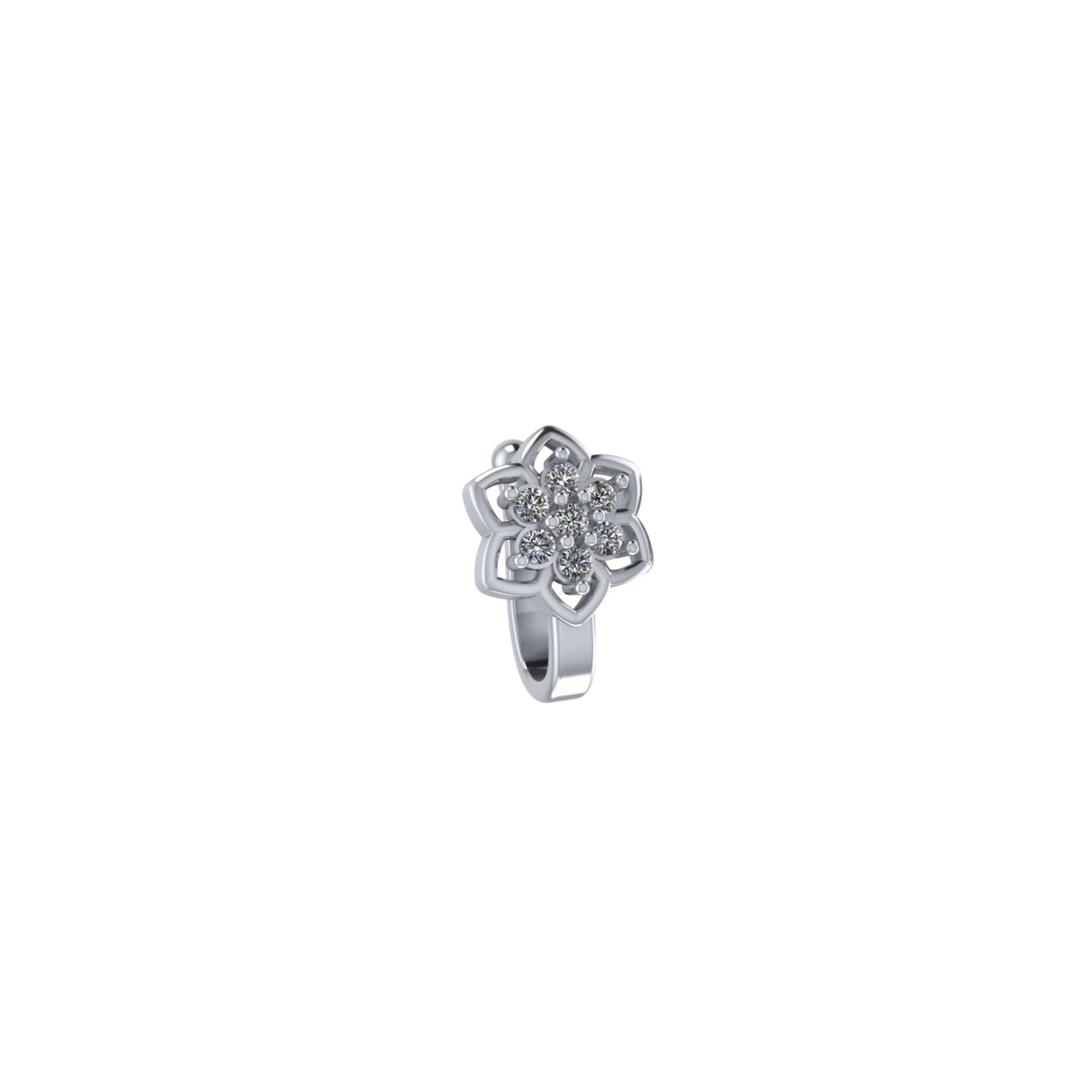 Rose Artificial Gold AD Pave Eternity Non-Piercing Nose Clip/Cuff