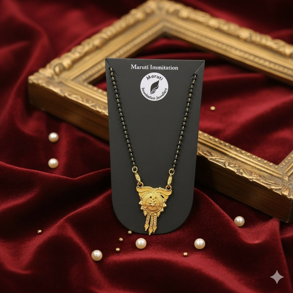 Elegant Artificial Gold-Tone Traditional Mangalsutra with Intricate Pendant Design