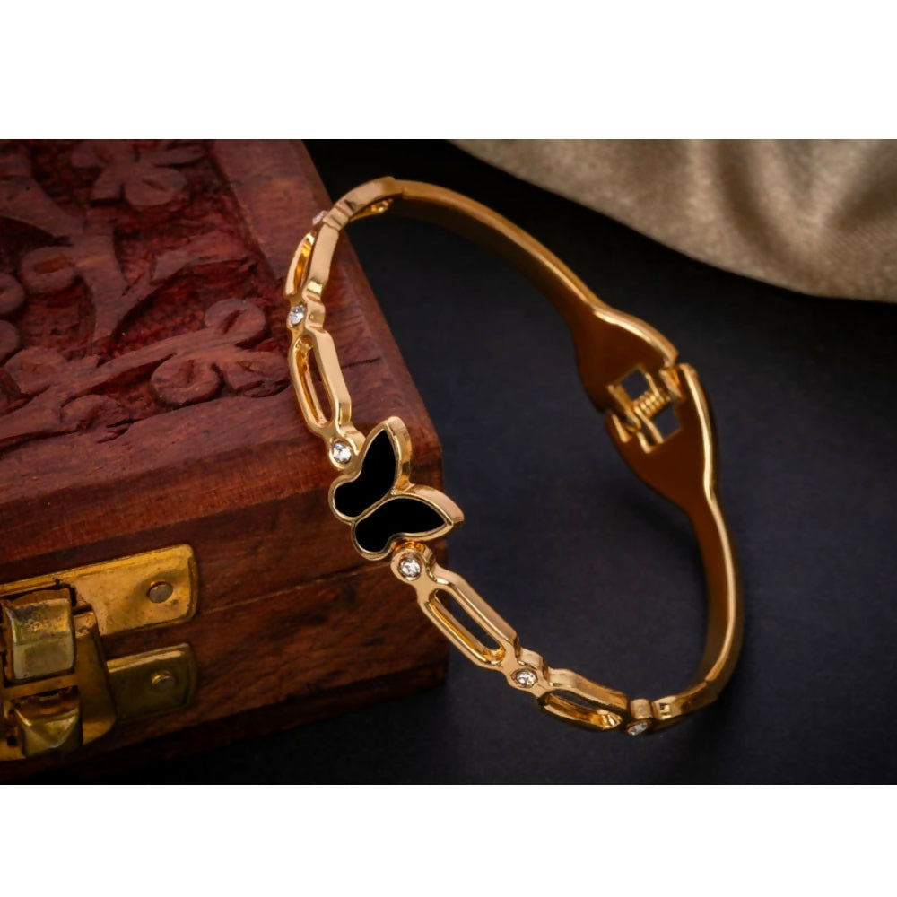 Stainless Steel Artificial Gold Plated Kada Bracelet For Girls And Women