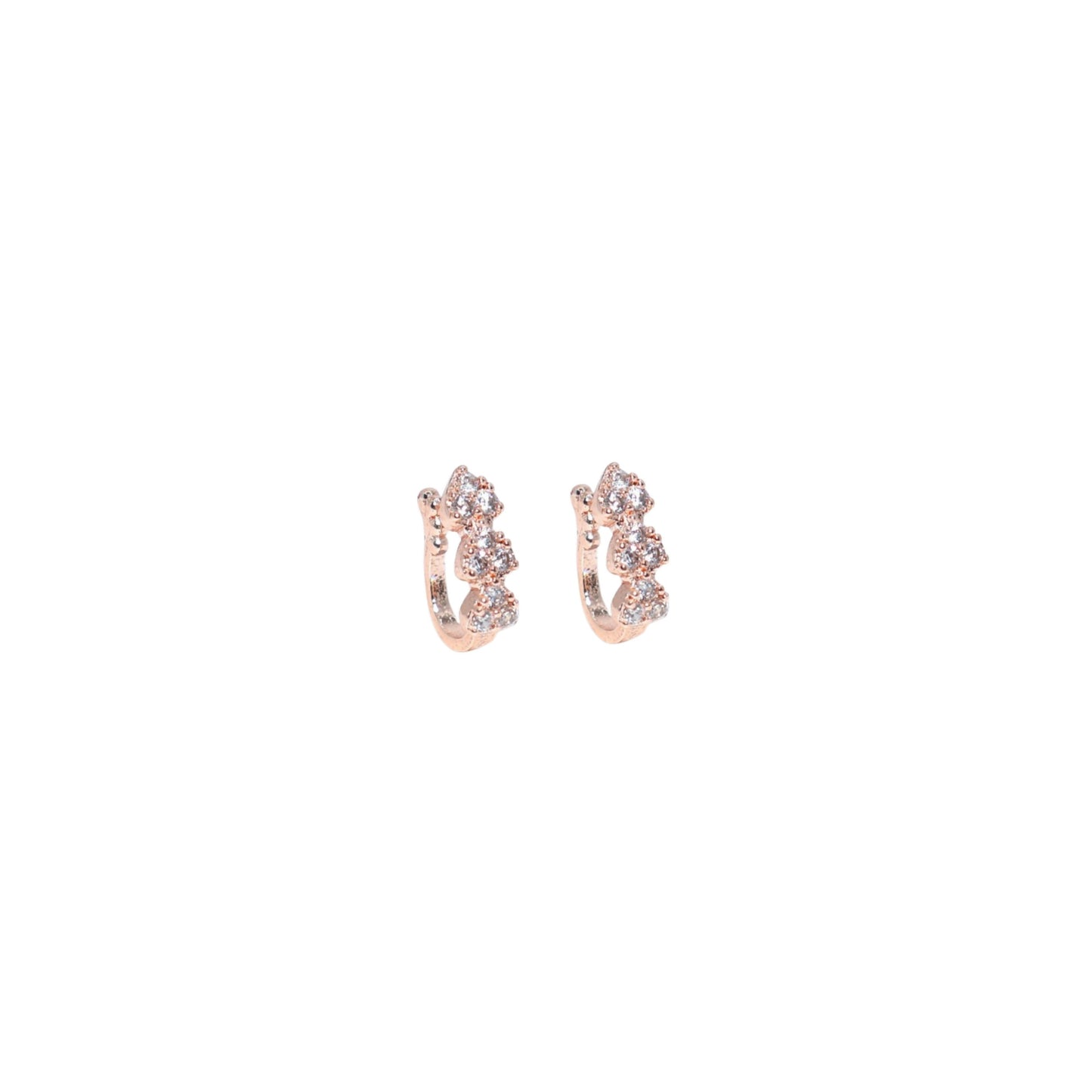 2Pc Non-Piercing Nose Ring Set Floral & Cuff Artificial Gold Silver AD