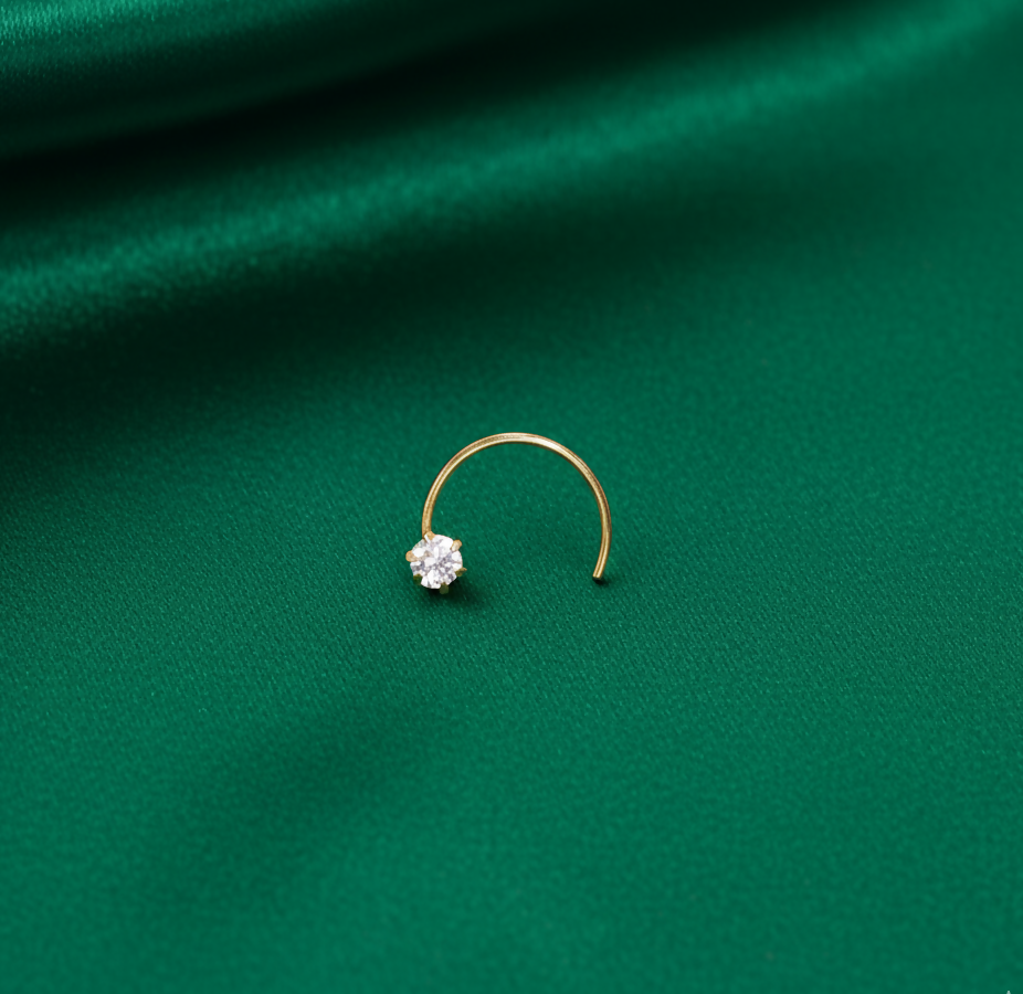 Artificial Gold Single Diamond Nosepin Laung Koka Nathni for women and girls