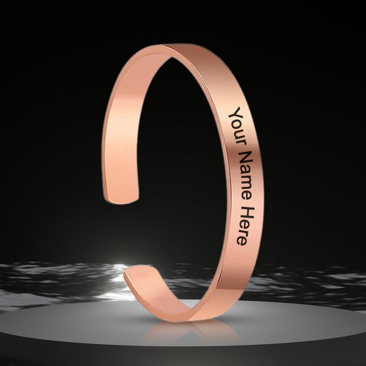 Customized / Personalized Stylish Kada Bracelet (1 Pc / Rose    Artificial Gold Copper)