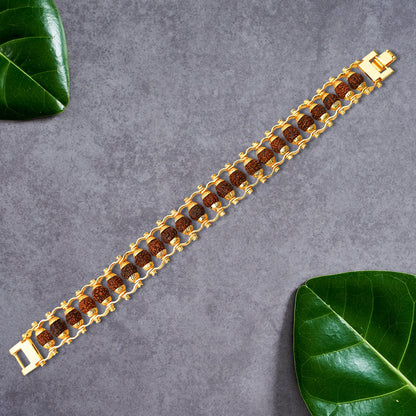 Artificial Golden Modern Rudraksha Bracelet (1 Pc)