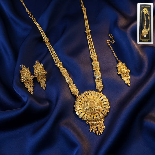 Artificial Golden Radiance Round Mandala Necklace Set – Trending Festive & Bridal Jewellery