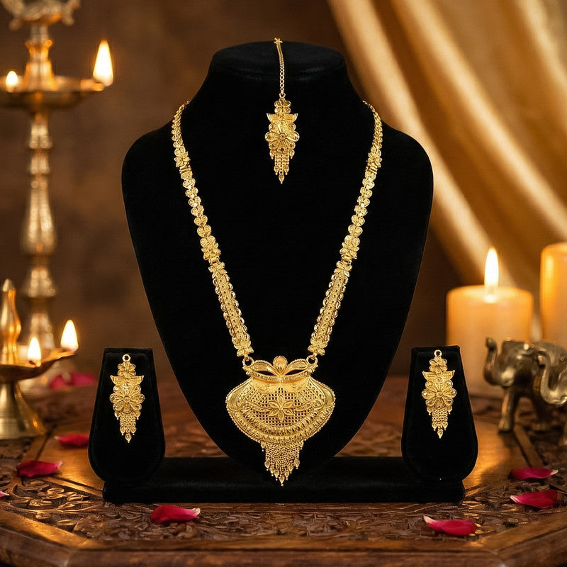 Royal Heritage   Artificial Gold-Plated Bridal Necklace Set for Weddings