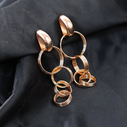 Artificial Gold Toned Contemporary Drop Earrings (Pair Of 1)