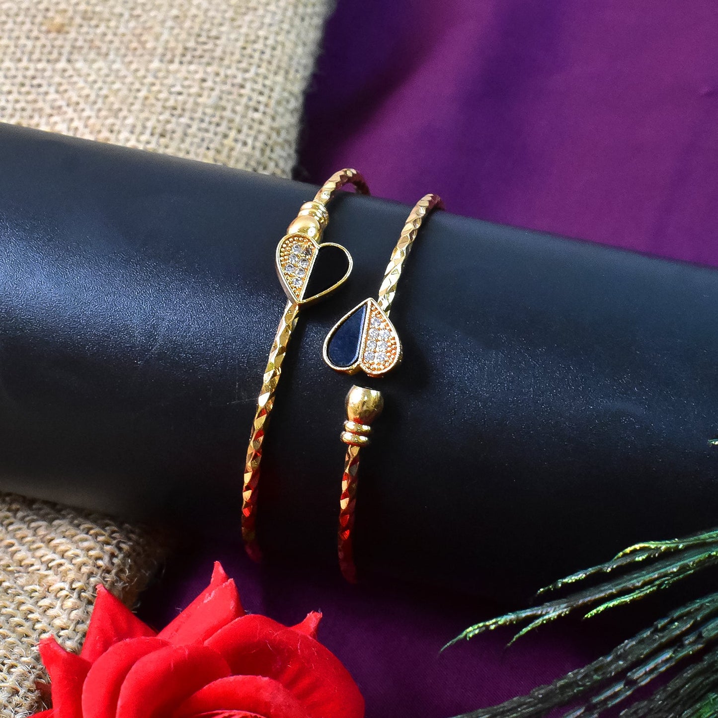 Elegant  Artificial Golden Bangles (1 Pair)