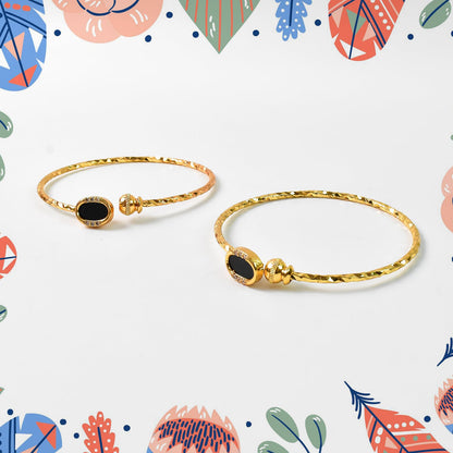 Timeless  Artificial Golden Bangles (1 Pair)