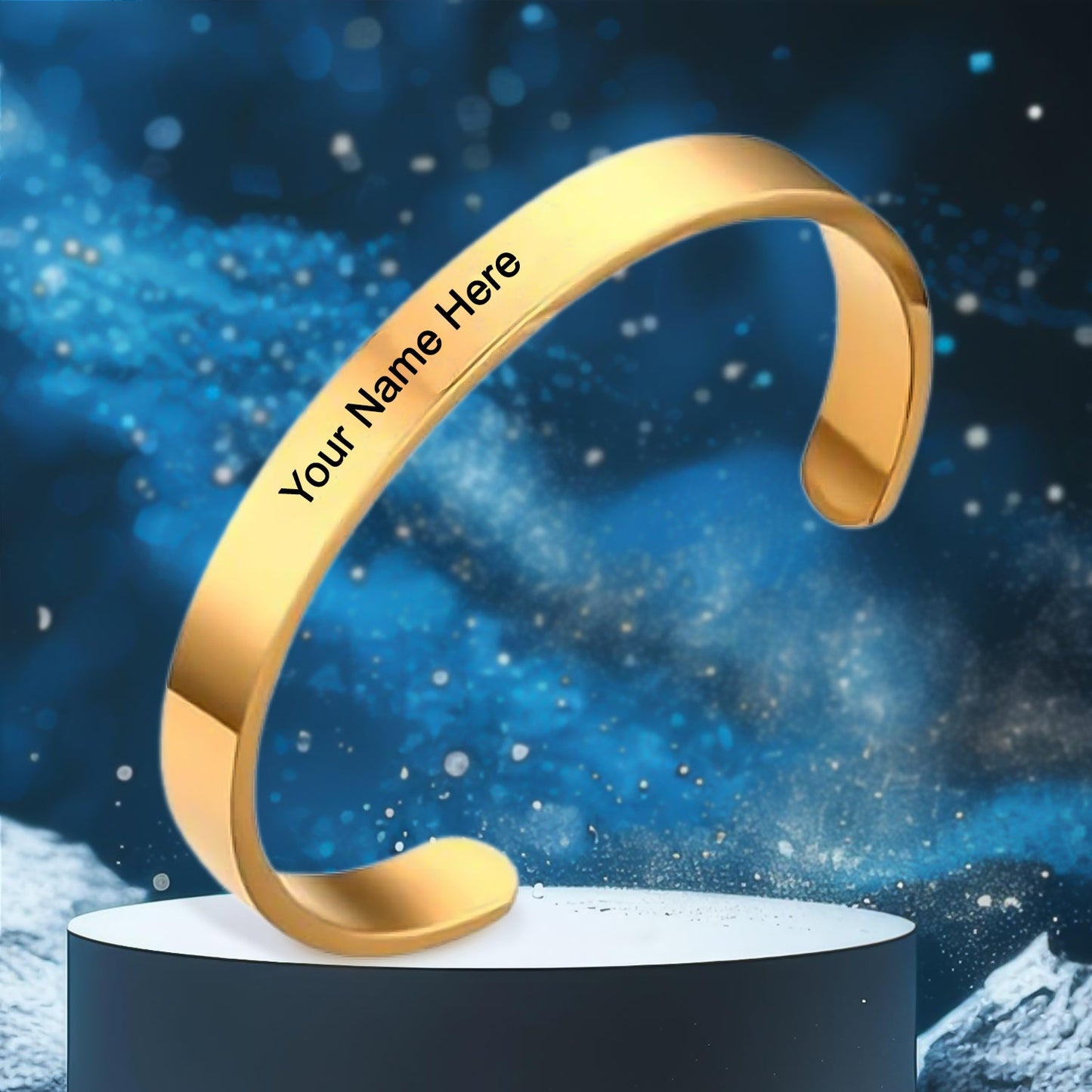 Customized / Personalized Stylish Kada Bracelets (1 Pc /   Artificial Golden)