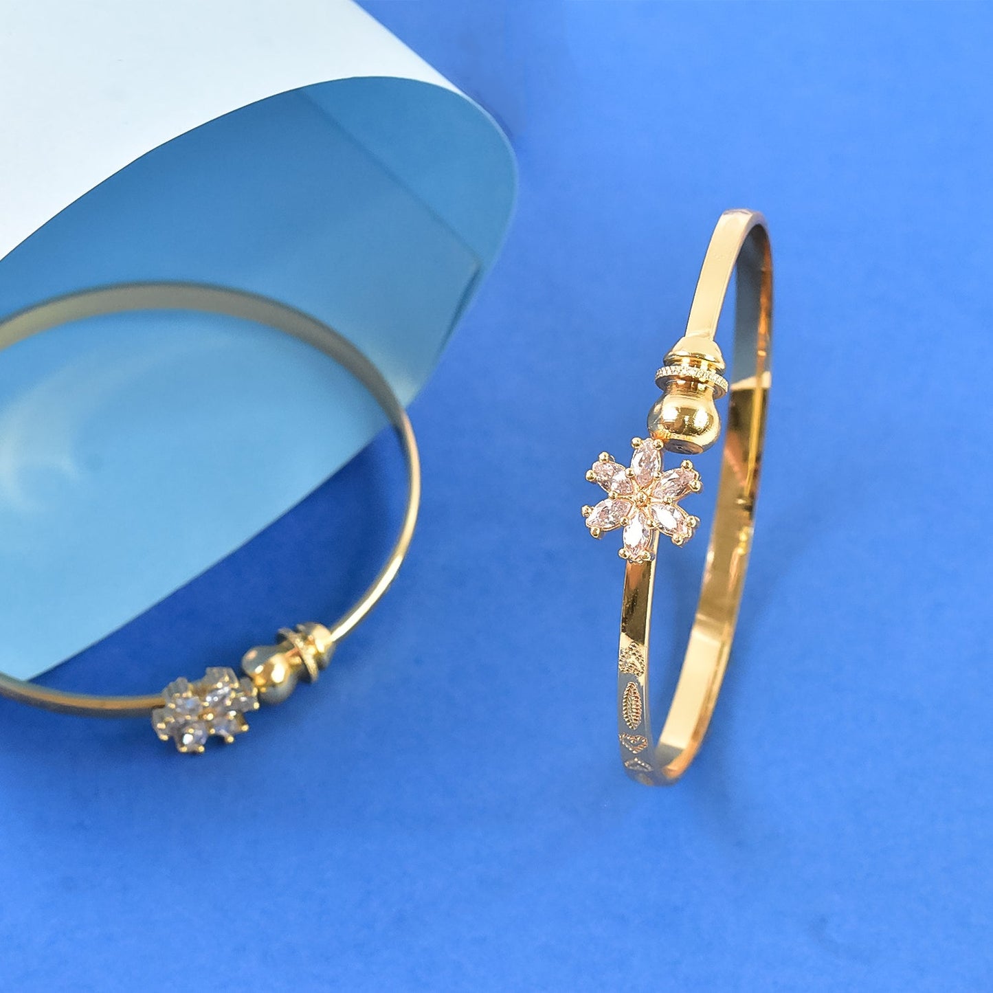 Elegant  Artificial Golden Bangles (1 Pair)