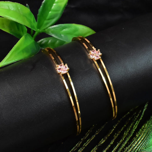 Stylish  Artificial Golden Bangles (1 Pair)