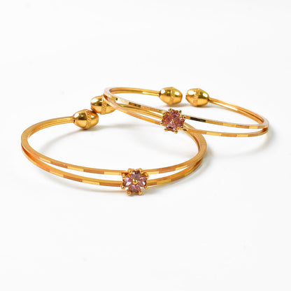 Stylish  Artificial Golden Bangles (1 Pair)