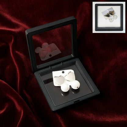 Heart-Shaped Stud Earrings with Dangling Pearls in Elegant Display Case