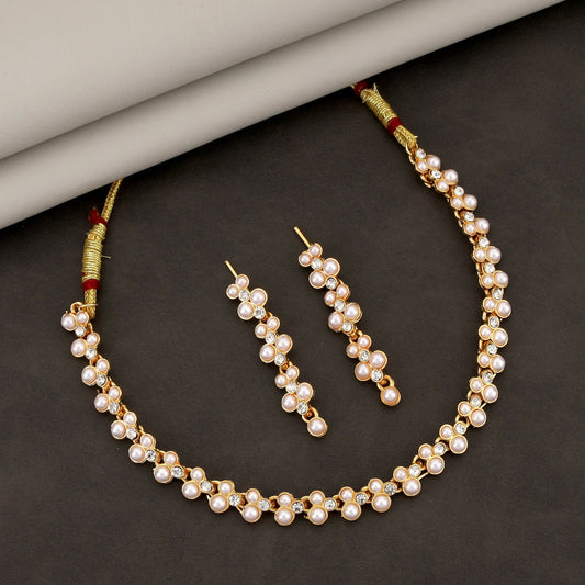 Romantic Rose    Artificial Gold American Diamond Teardrop Set