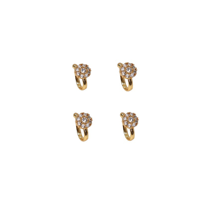 Pressing Nath / Stud Set for Unpierced Nose | Multi-Style Combo Pack of 4