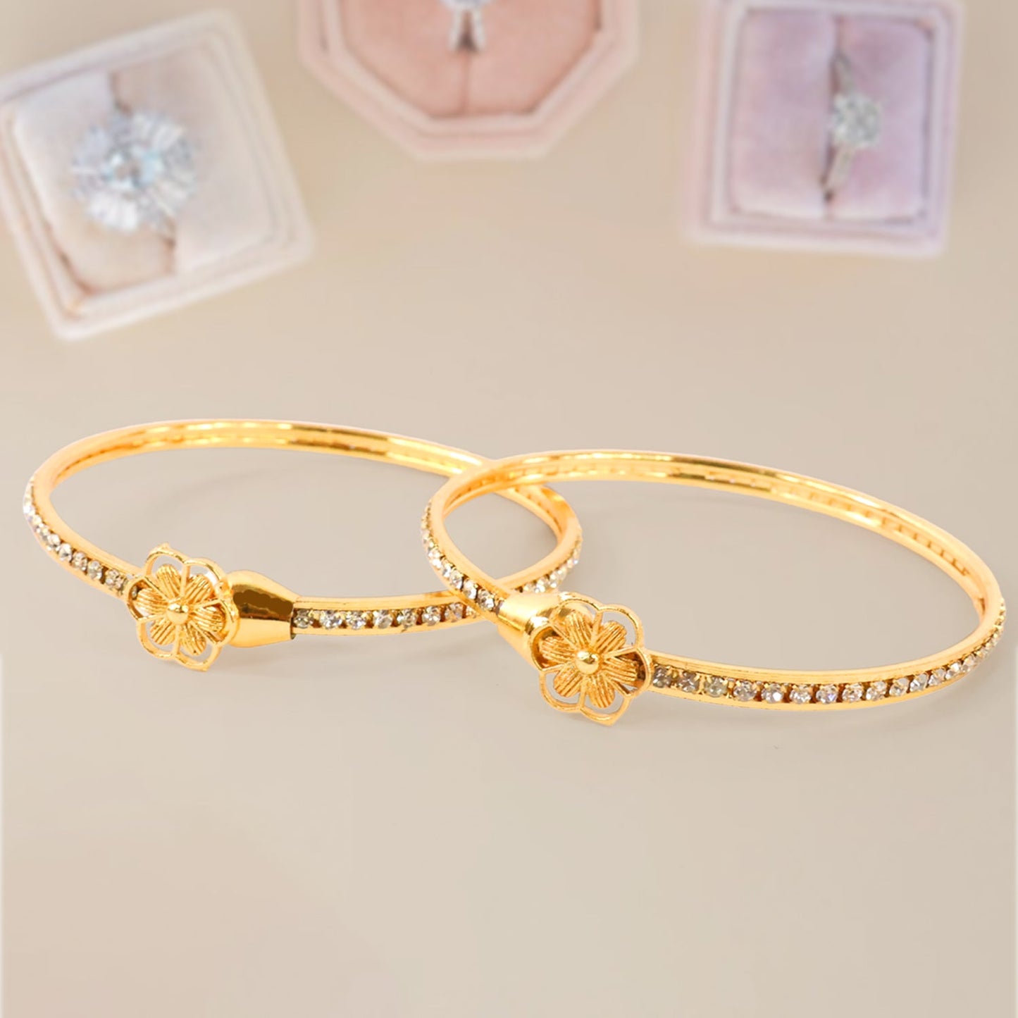 Fashion Latest Traditional Design    Artificial Gold Plated Adjustable Bracelet Bangles for Women