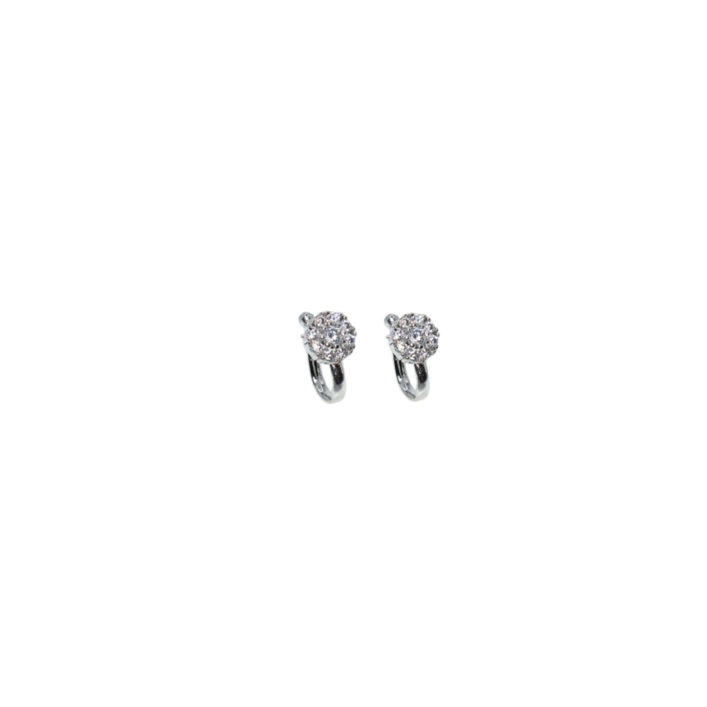 Silver-Plated AD Clip-On Nose Ring & Hoop Earrings Combo Pack of 2