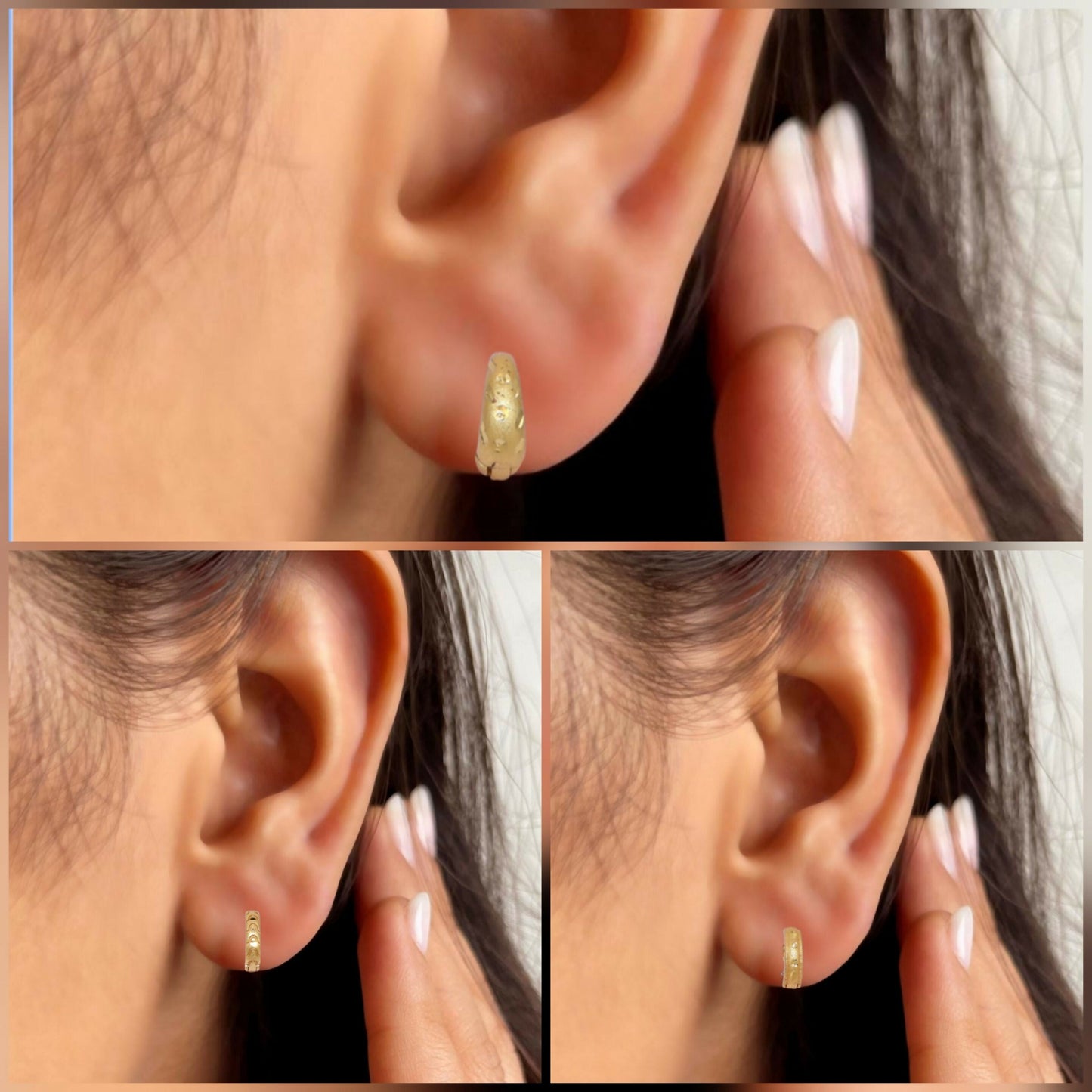 Artificial Gold Plated Designer Hoop Earrings kan ki bali for Women and girls Combo Pack of 3