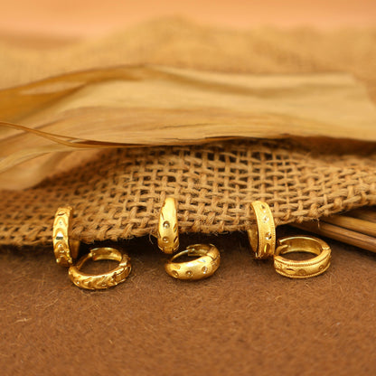 Artificial Gold Plated Designer Hoop Earrings kan ki bali for Women and girls Combo Pack of 3