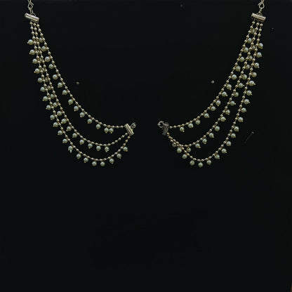 Traditional White pearl kaanchain
