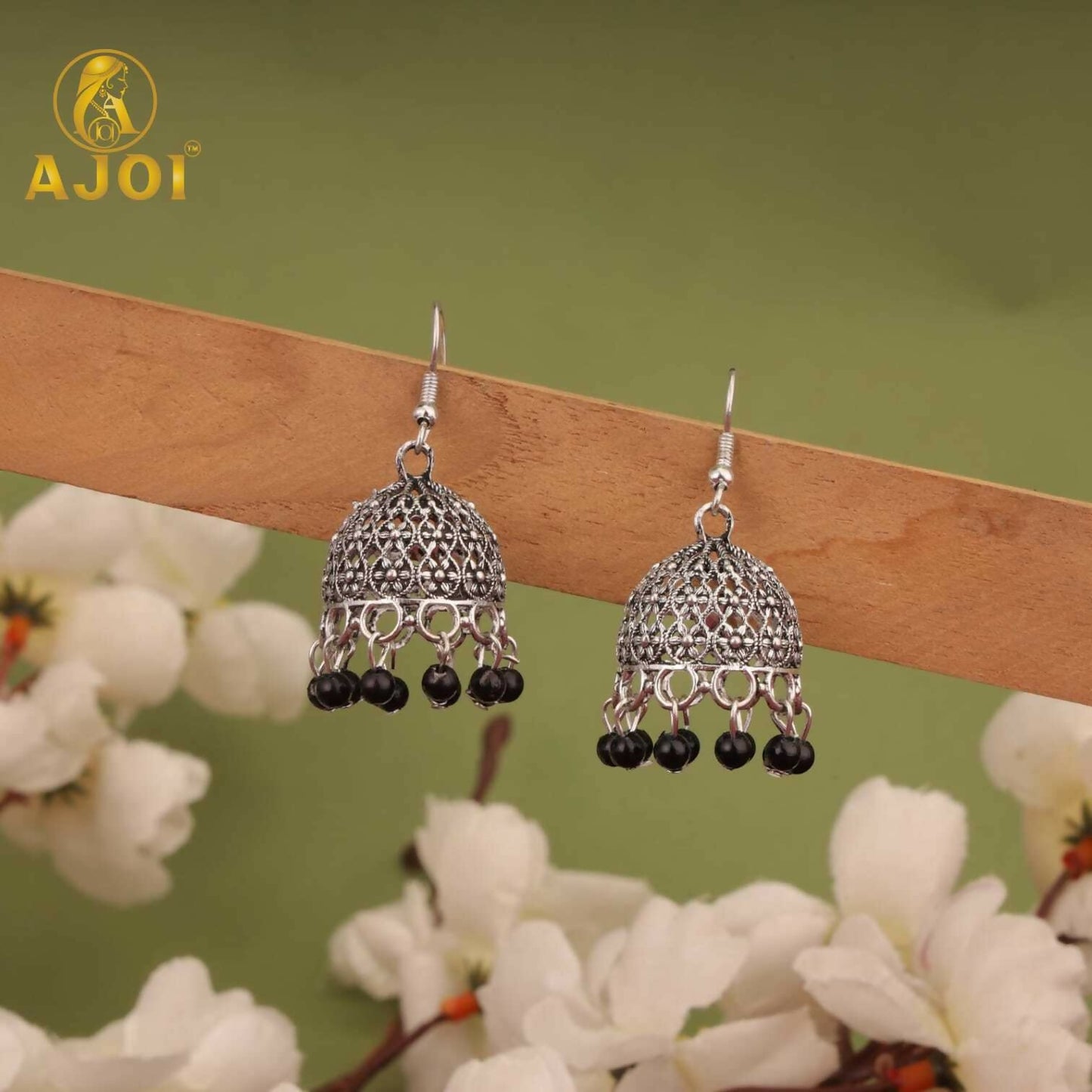 Classic Oxidised Silver Pearl & Beaded Jhumka Earrings Combo Set for Women & Girls (Set of 3)