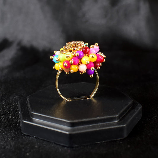 Elegant    Artificial Gold Plated Guchha Ring - Timeless Tradition