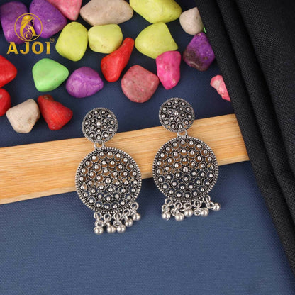 Trendy Oxidised Silver Statement Earrings Combo Set for Women & Girls (Set of 4)