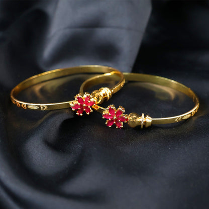 Fashion Latest Traditional Design    Artificial Gold Plated Adjustable Bracelet Bangles for Women
