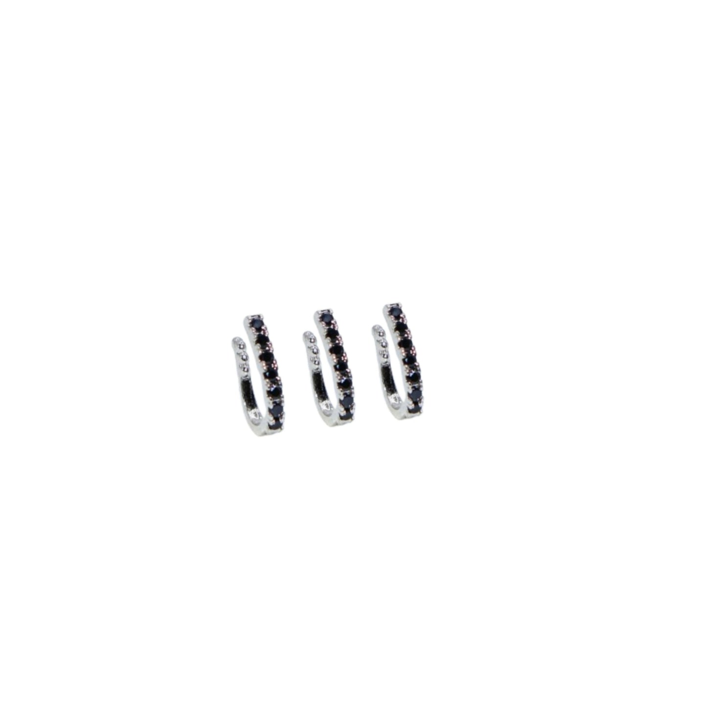 Artificial Gold Plated Ruby CZ Single Row Non-Pierced Nose Cuff/Ring Combo Pack of 3