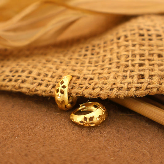 Artificial Gold Filigree Huggie Earrings kan ki bali for women and girl