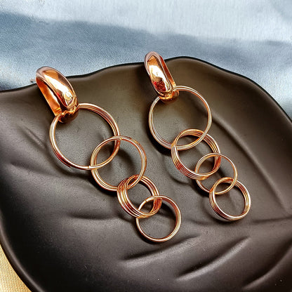 Artificial Gold Toned Contemporary Drop Earrings (Pair Of 1)