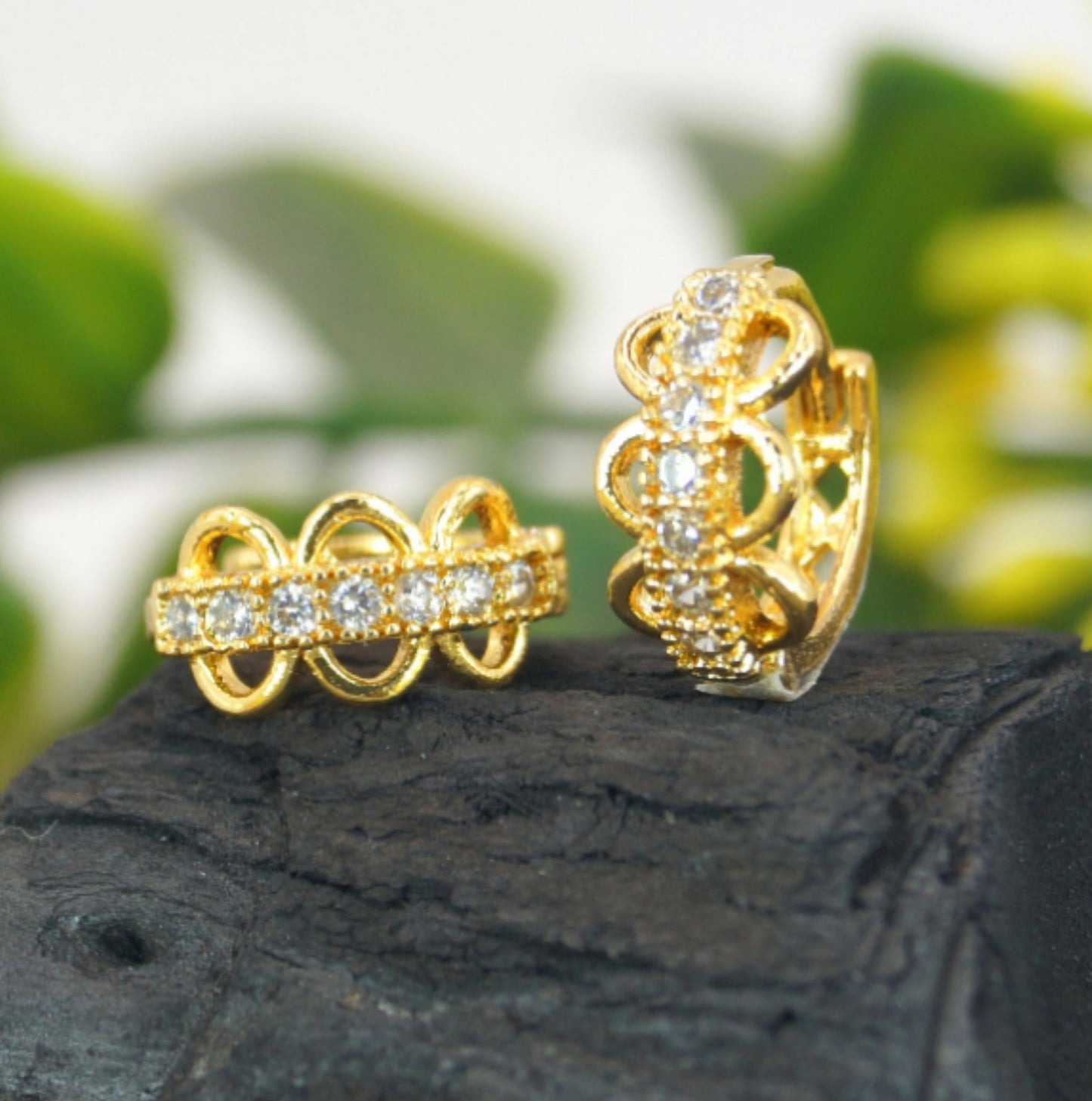 Artificial Gold Plated ad bali Dangler Huggie Hoop Earrings for Women for women and girls