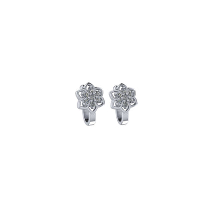 2Pc Non-Piercing Nose Ring Set Floral & Cuff    Artificial Gold Silver AD